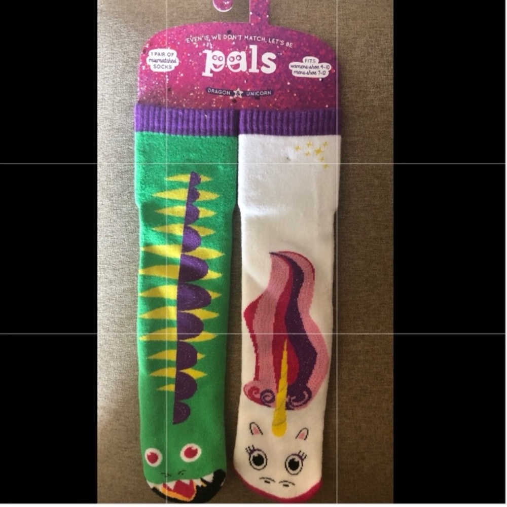 Colorful Mix-matched Unicorn and Dragon Socks